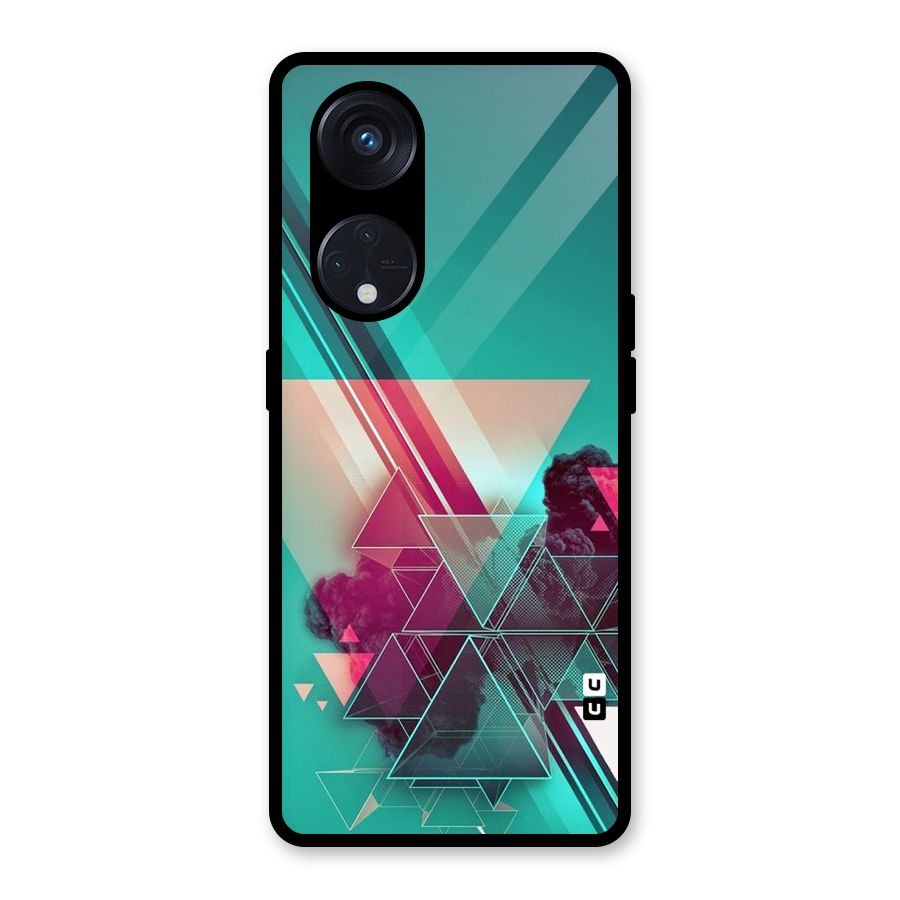 Floroscent Abstract Glass Back Case for Reno8 T 5G