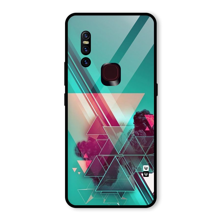 Floroscent Abstract Glass Back Case for Vivo V15