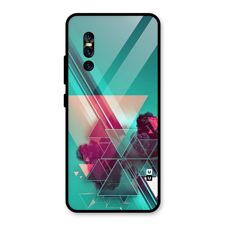 Floroscent Abstract Glass Back Case for Vivo V15 Pro