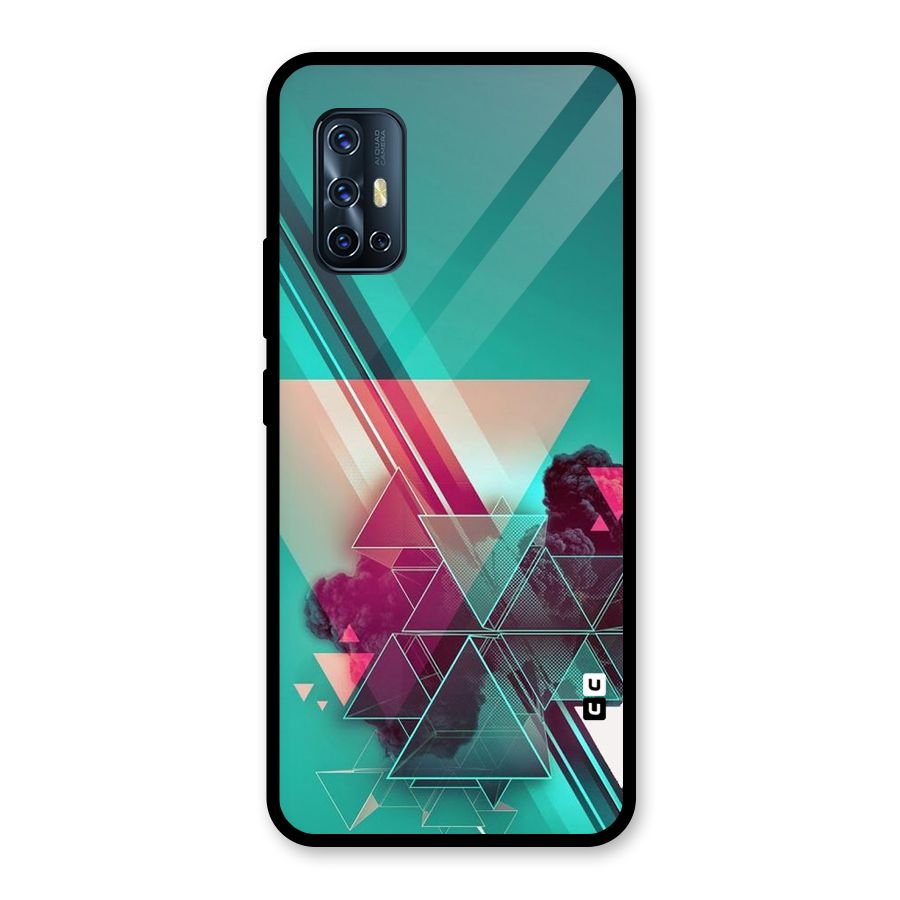 Floroscent Abstract Glass Back Case for Vivo V17