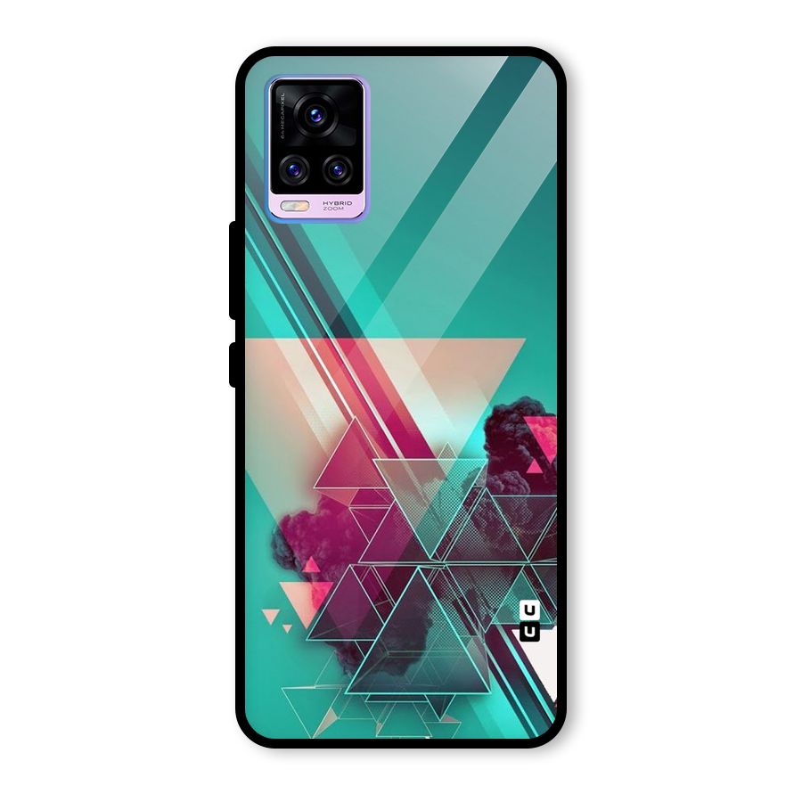 Floroscent Abstract Glass Back Case for Vivo V20 Pro