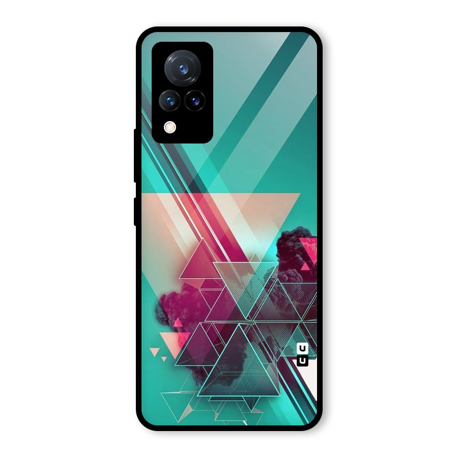 Floroscent Abstract Glass Back Case for Vivo V21 5G