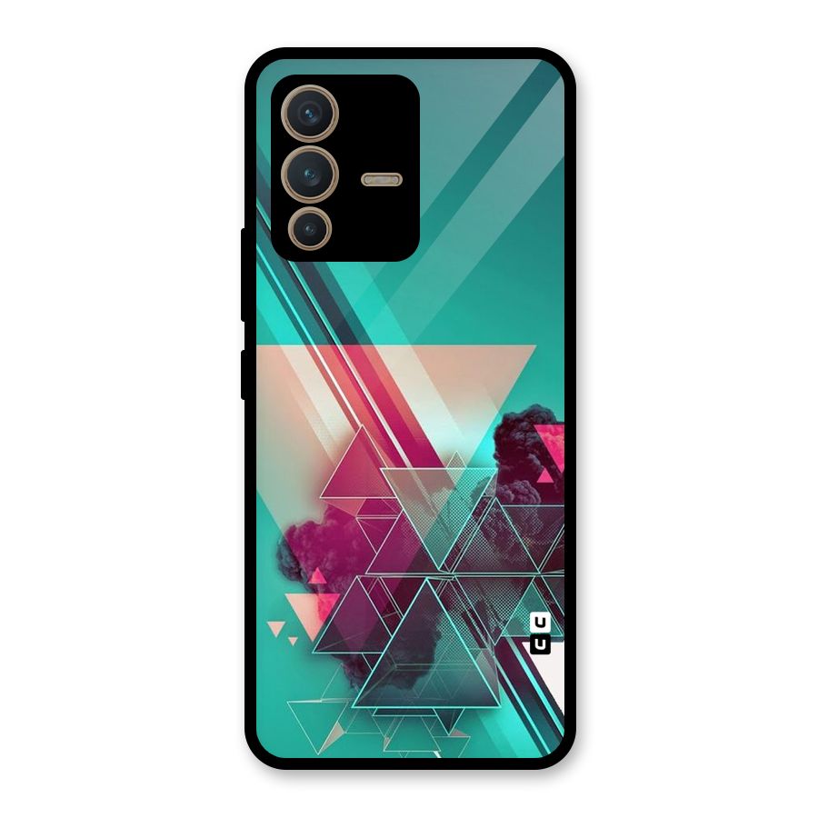 Floroscent Abstract Glass Back Case for Vivo V23 5G