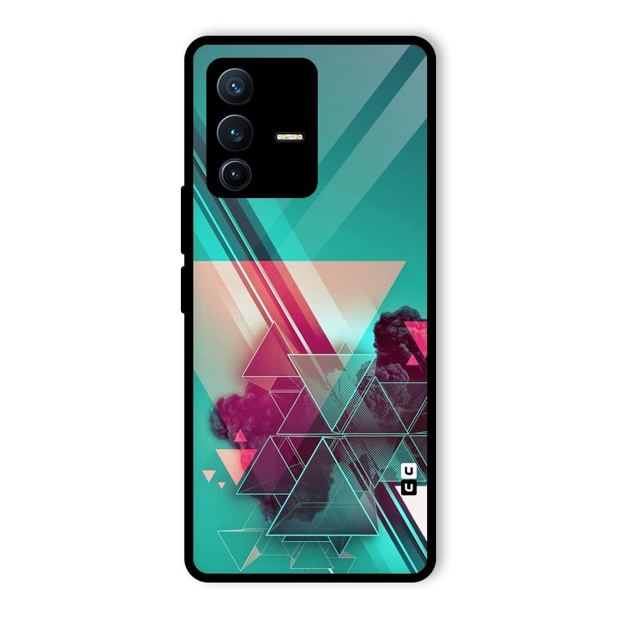 Floroscent Abstract Glass Back Case for Vivo V23 Pro