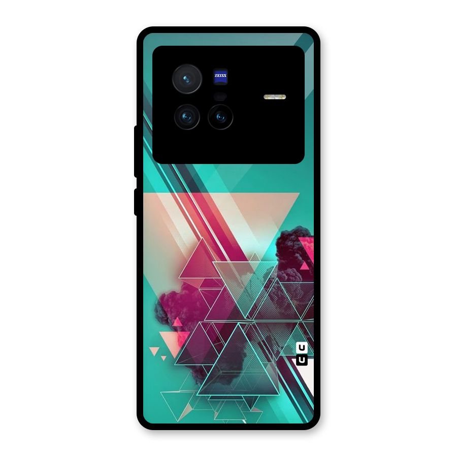 Floroscent Abstract Glass Back Case for Vivo X80