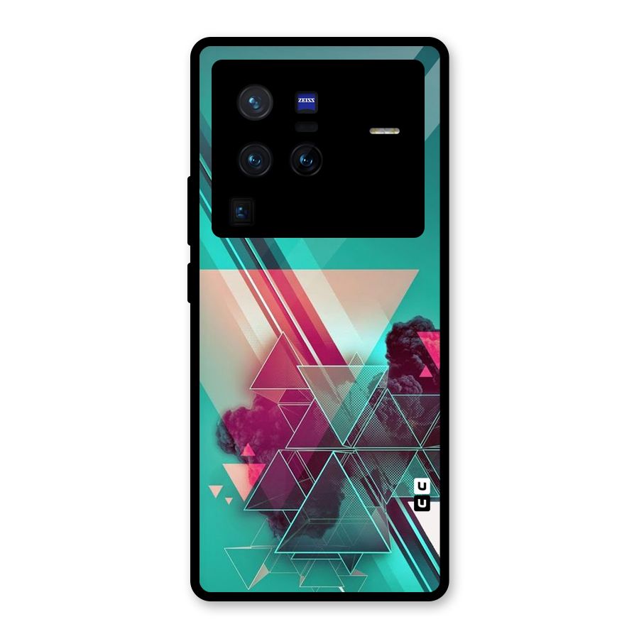 Floroscent Abstract Glass Back Case for Vivo X80 Pro