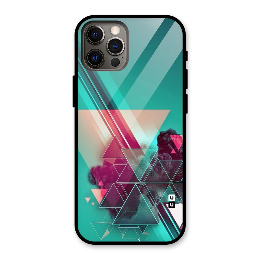 Floroscent Abstract Glass Back Case for iPhone 12 Pro