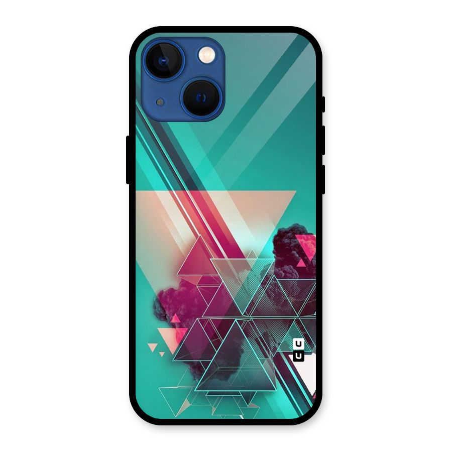 Floroscent Abstract Glass Back Case for iPhone 13 Mini