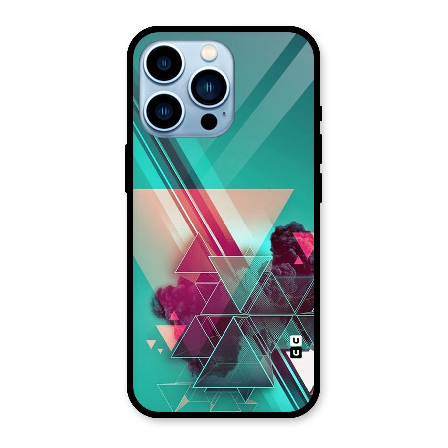 Floroscent Abstract Glass Back Case for iPhone 13 Pro