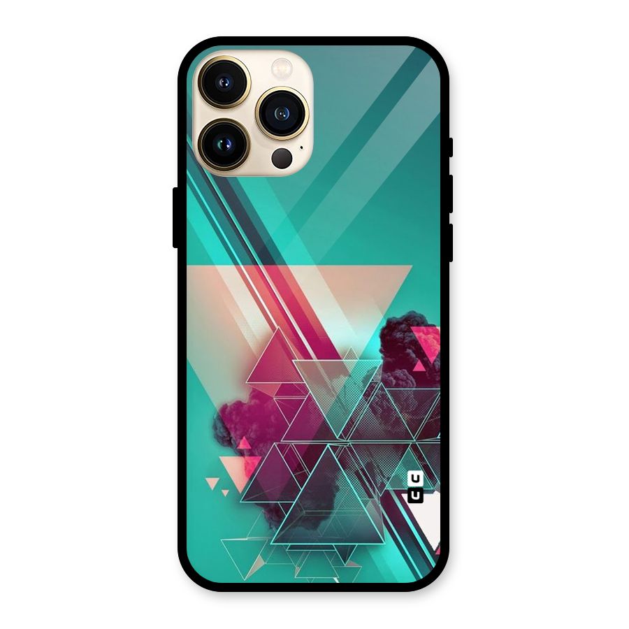 Floroscent Abstract Glass Back Case for iPhone 13 Pro Max