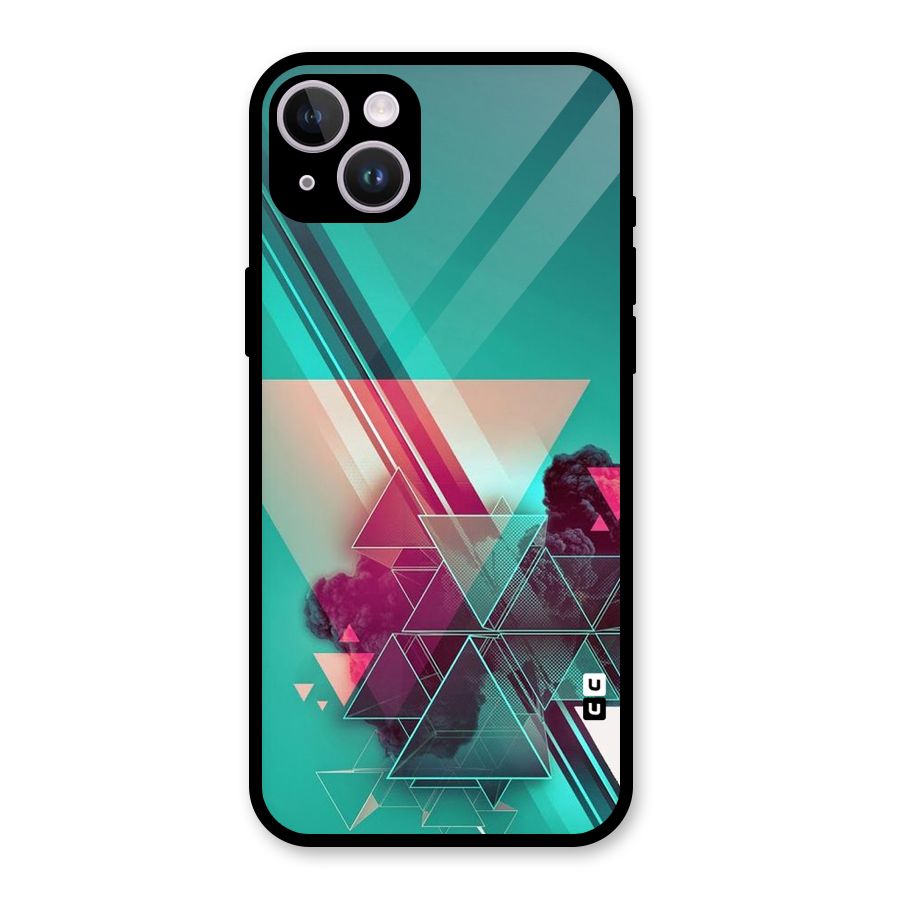 Floroscent Abstract Glass Back Case for iPhone 14 Plus