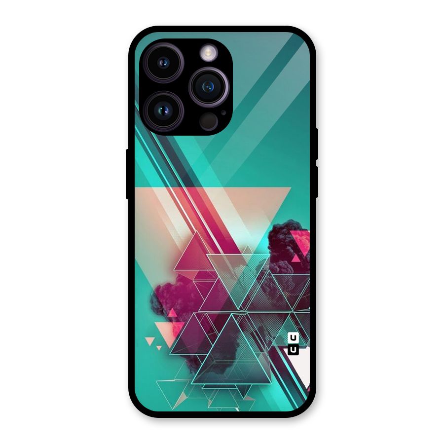 Floroscent Abstract Glass Back Case for iPhone 14 Pro Max
