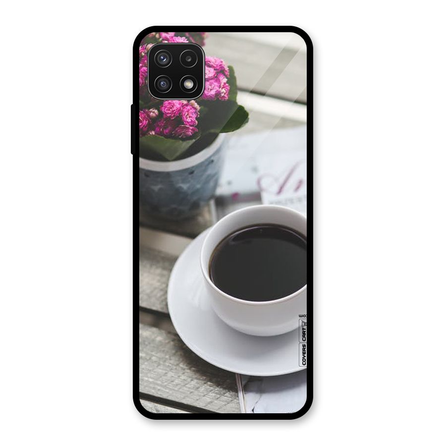 Flower And Blend Glass Back Case for Galaxy A22 5G