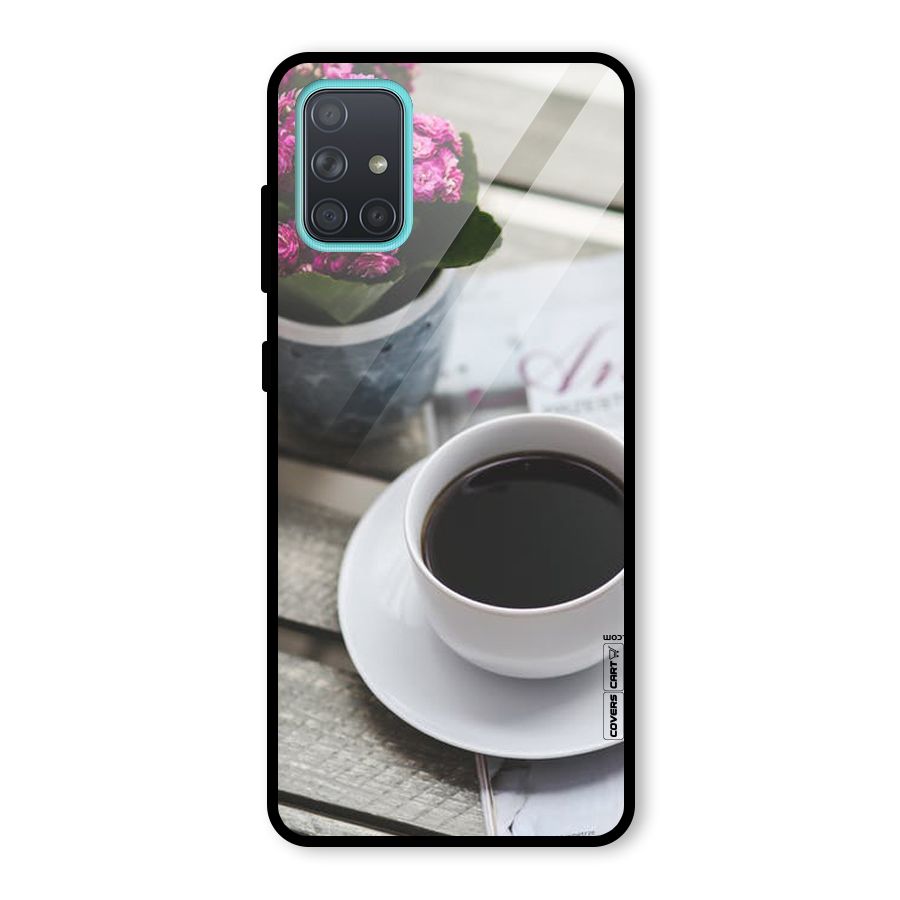 Flower And Blend Glass Back Case for Galaxy A71