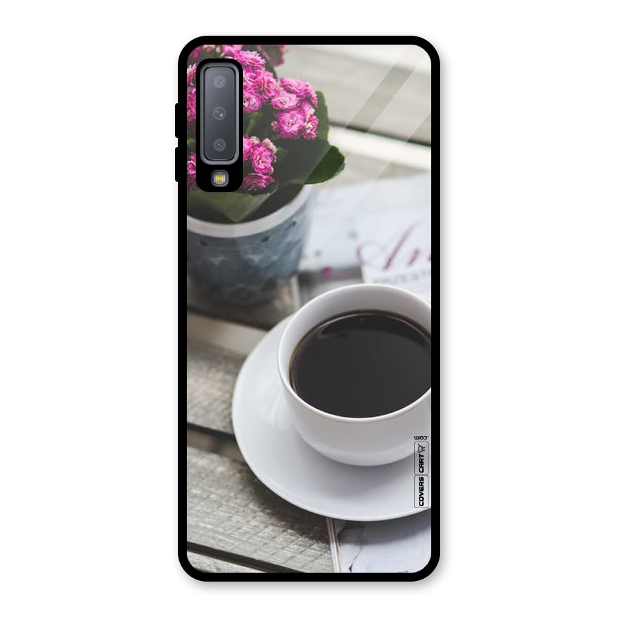 Flower And Blend Glass Back Case for Galaxy A7 (2018)