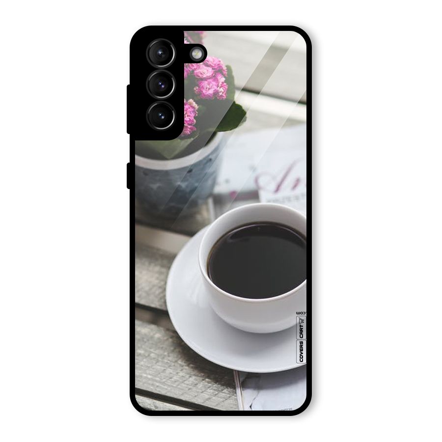 Flower And Blend Glass Back Case for Galaxy S21 Plus