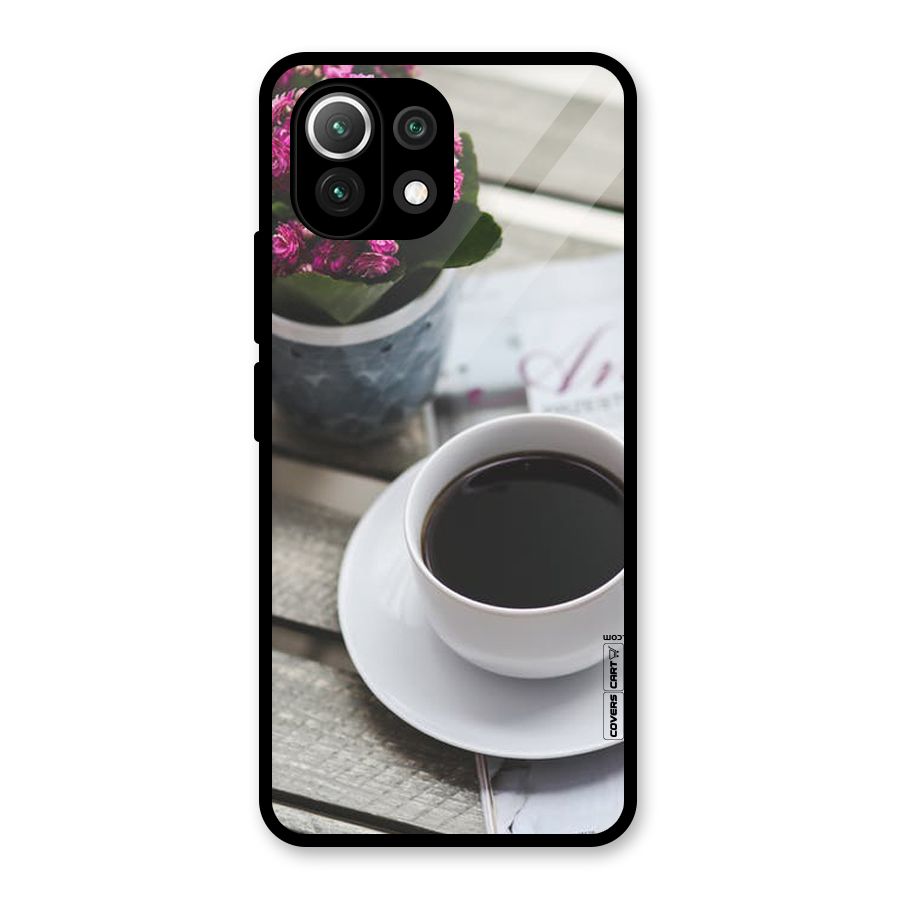 Flower And Blend Glass Back Case for Mi 11 Lite NE 5G
