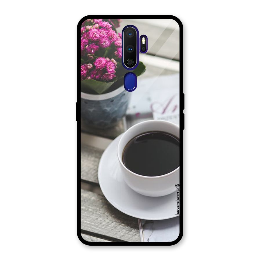 Flower And Blend Glass Back Case for Oppo A9 (2020)