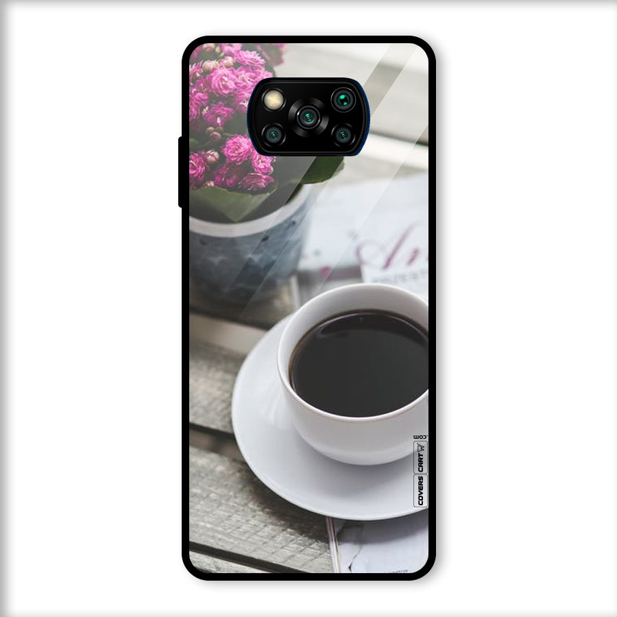 Flower And Blend Glass Back Case for Poco X3