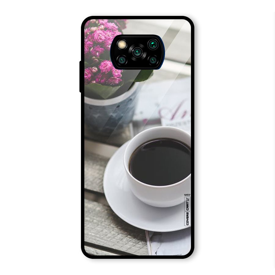 Flower And Blend Glass Back Case for Poco X3 Pro