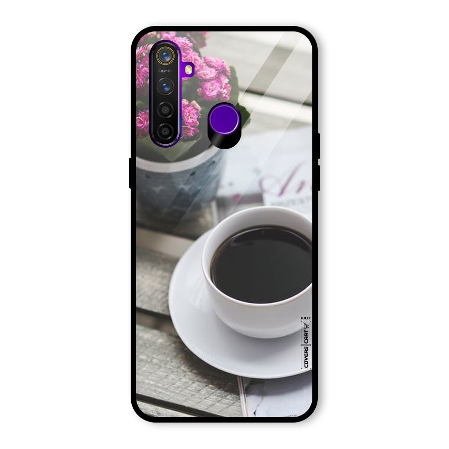Flower And Blend Glass Back Case for Realme 5 Pro