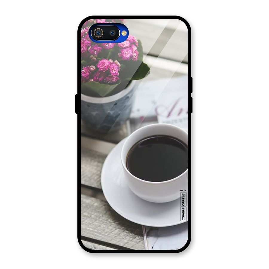 Flower And Blend Glass Back Case for Realme C2