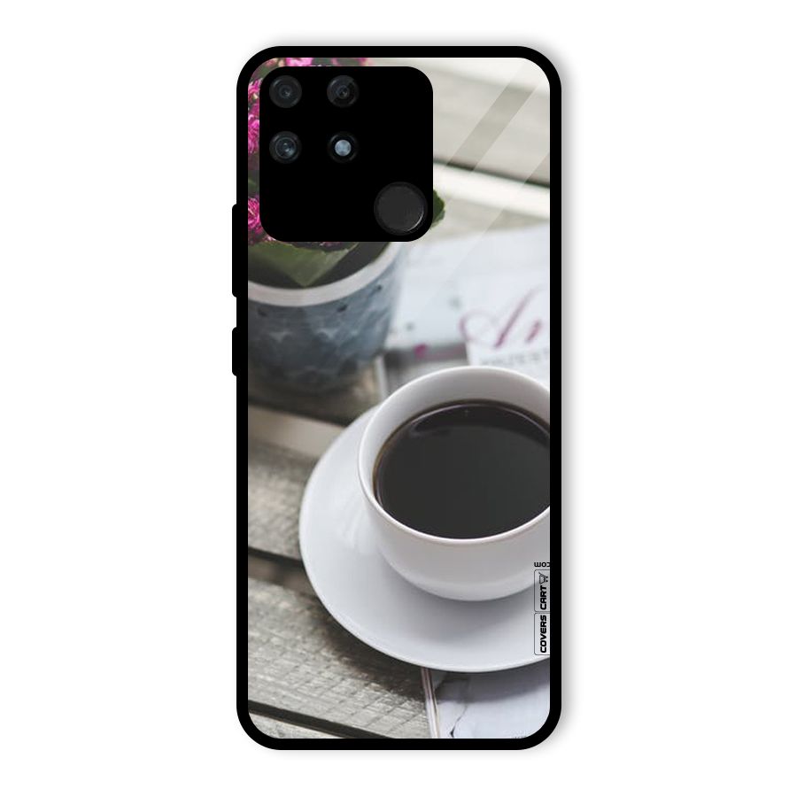 Flower And Blend Glass Back Case for Realme Narzo 50A