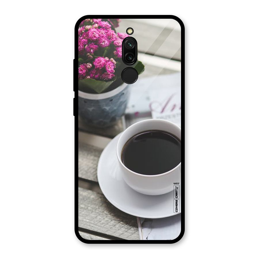 Flower And Blend Glass Back Case for Redmi 8