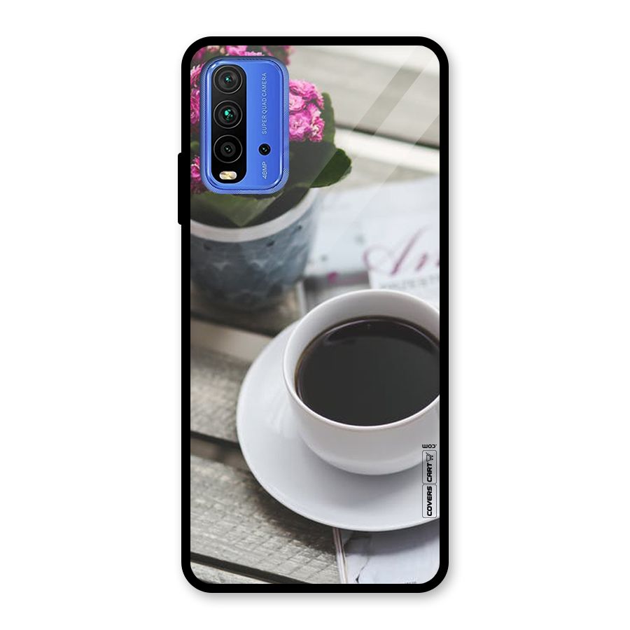 Flower And Blend Glass Back Case for Redmi 9 Power