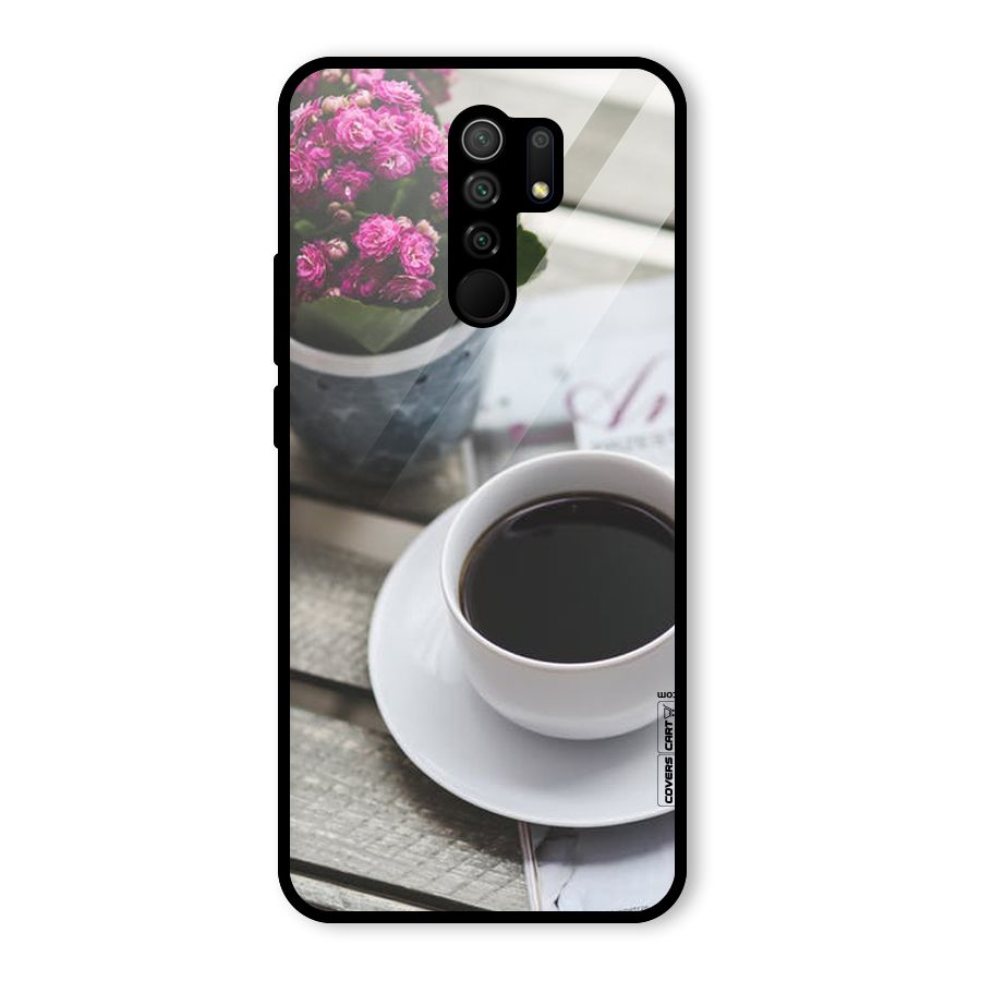 Flower And Blend Glass Back Case for Redmi 9 Prime