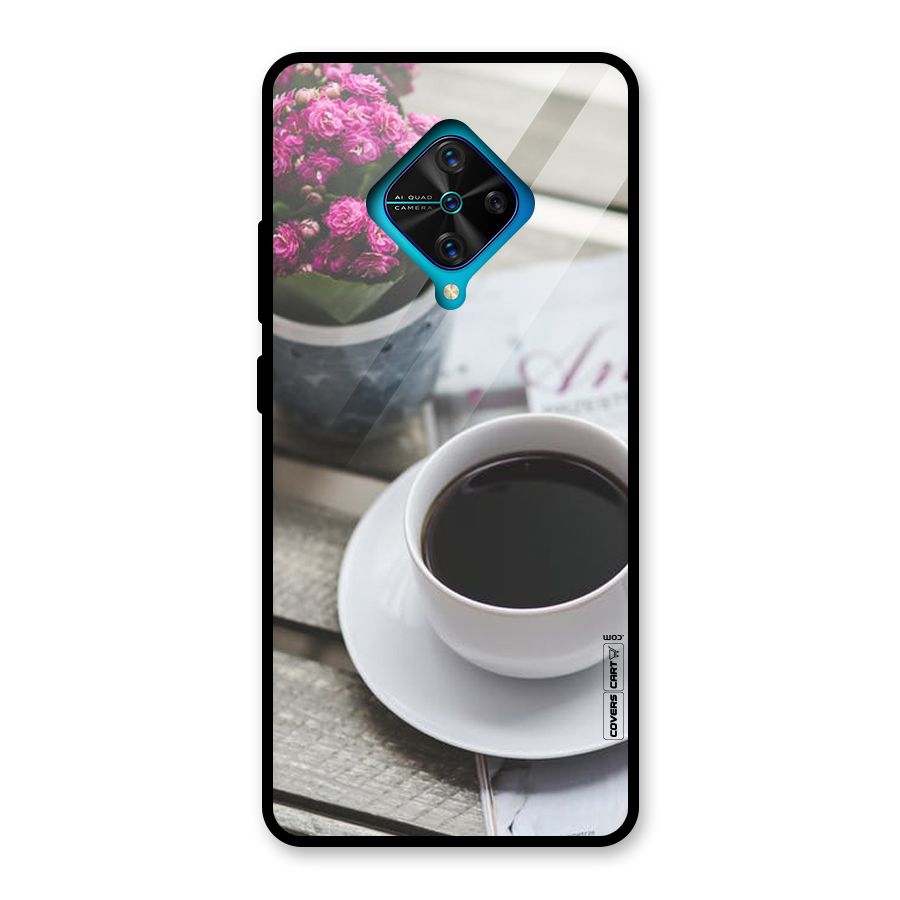 Flower And Blend Glass Back Case for Vivo S1 Pro