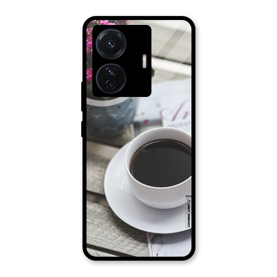 Flower And Blend Glass Back Case for Vivo T1 Pro