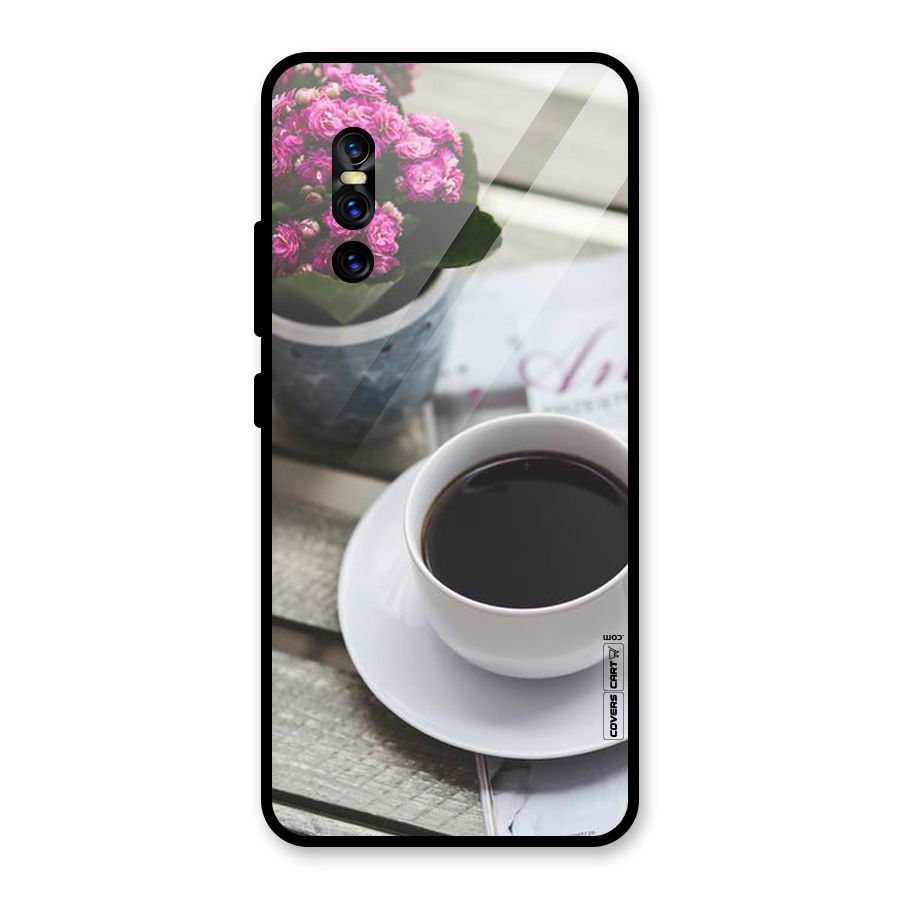 Flower And Blend Glass Back Case for Vivo V15 Pro