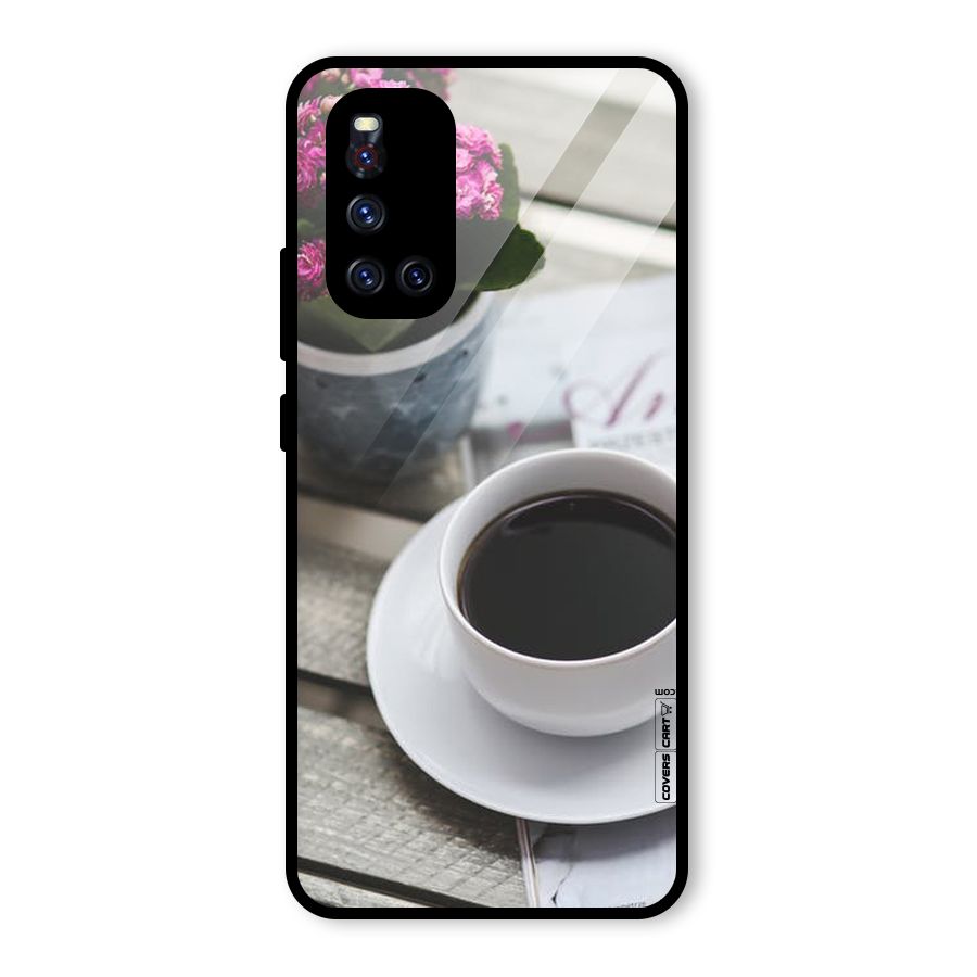 Flower And Blend Glass Back Case for Vivo V19