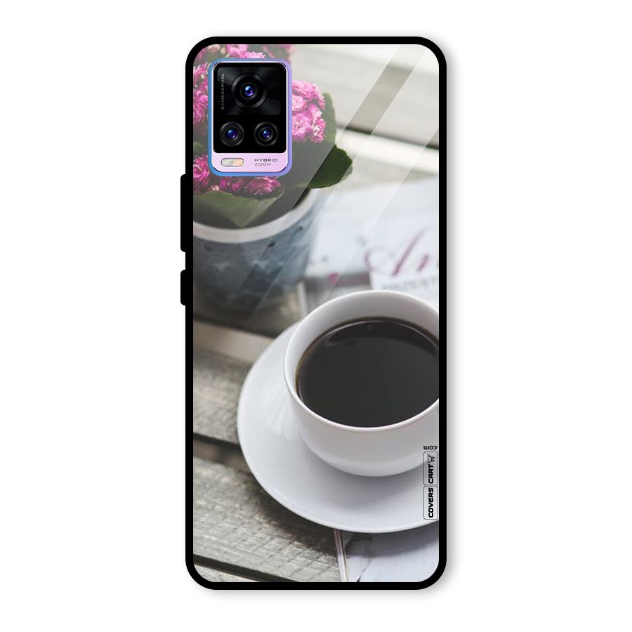 Flower And Blend Glass Back Case for Vivo V20 Pro