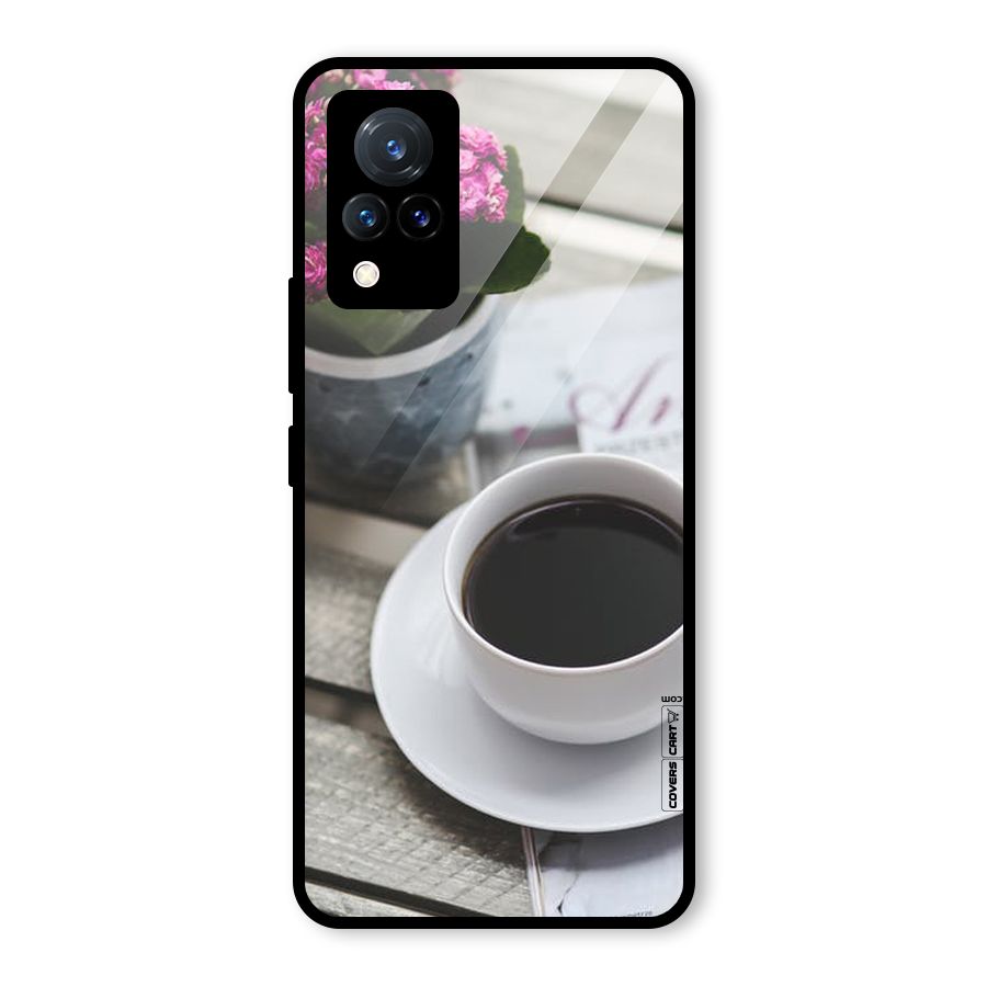 Flower And Blend Glass Back Case for Vivo V21 5G