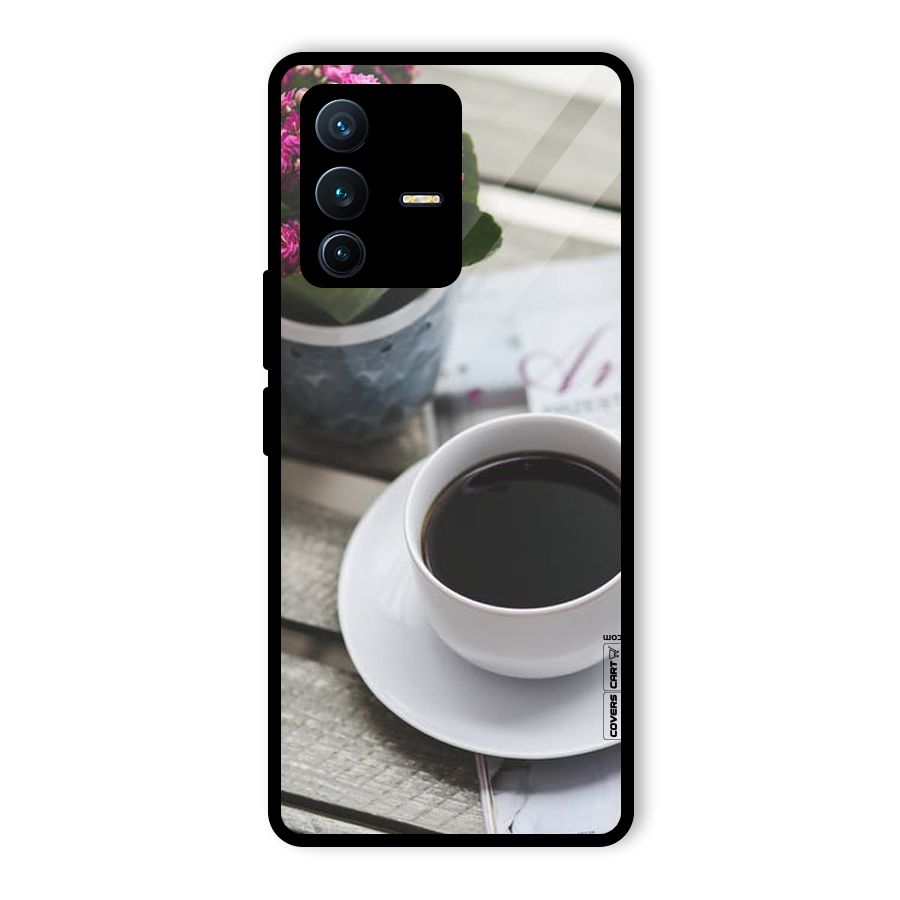 Flower And Blend Glass Back Case for Vivo V23 Pro