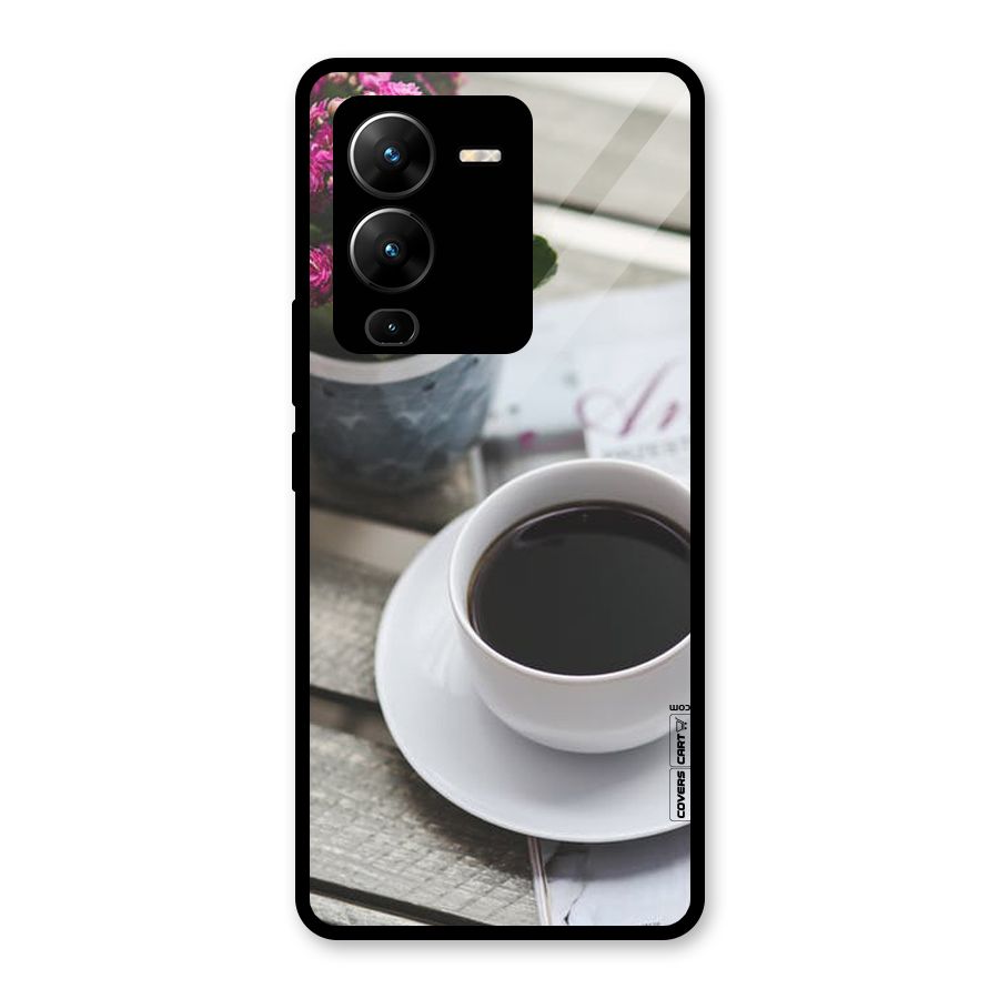 Flower And Blend Glass Back Case for Vivo V25 Pro