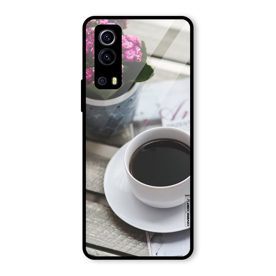 Flower And Blend Glass Back Case for Vivo iQOO Z3