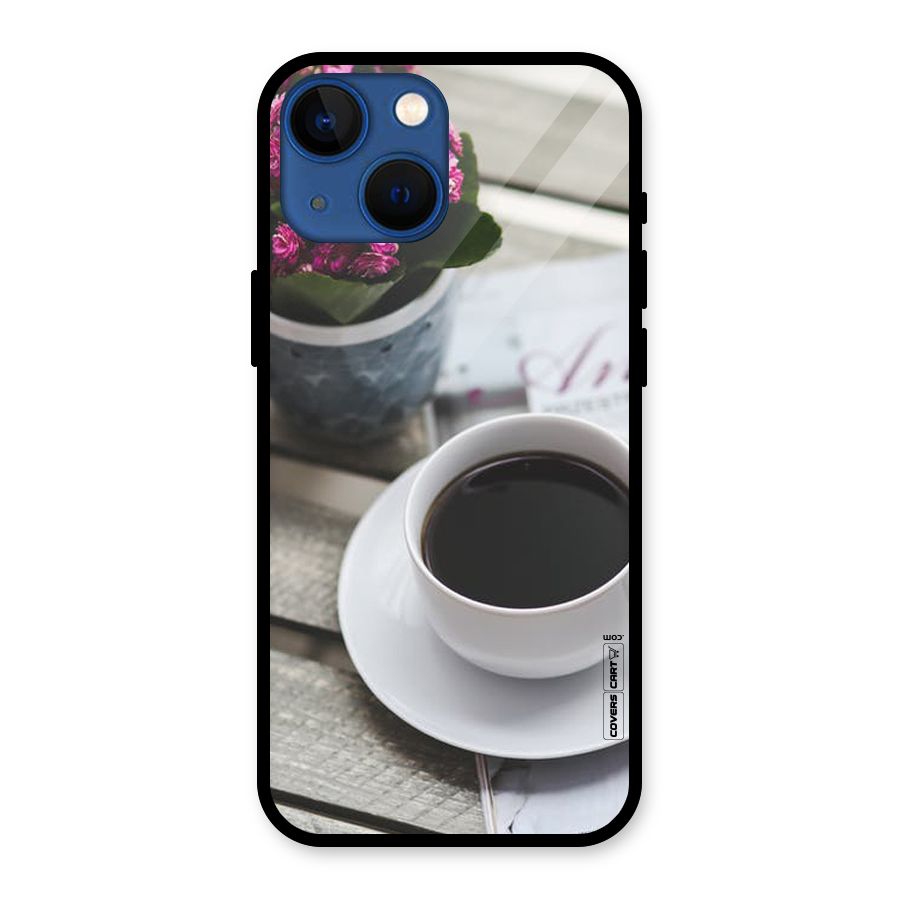 Flower And Blend Glass Back Case for iPhone 13 Mini