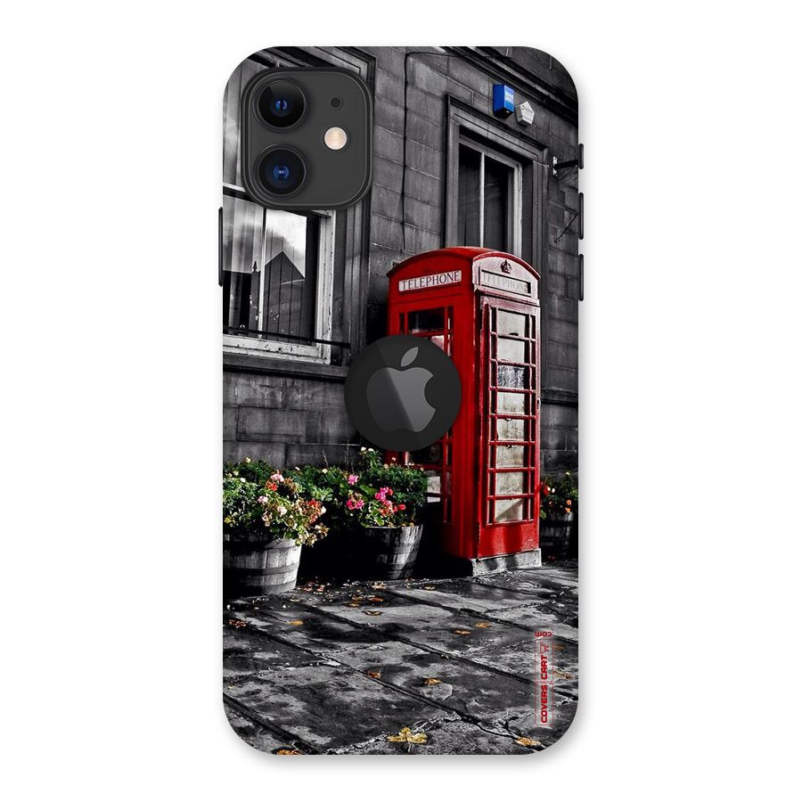 Flower And Booth Back Case for iPhone 11 Logo Cut