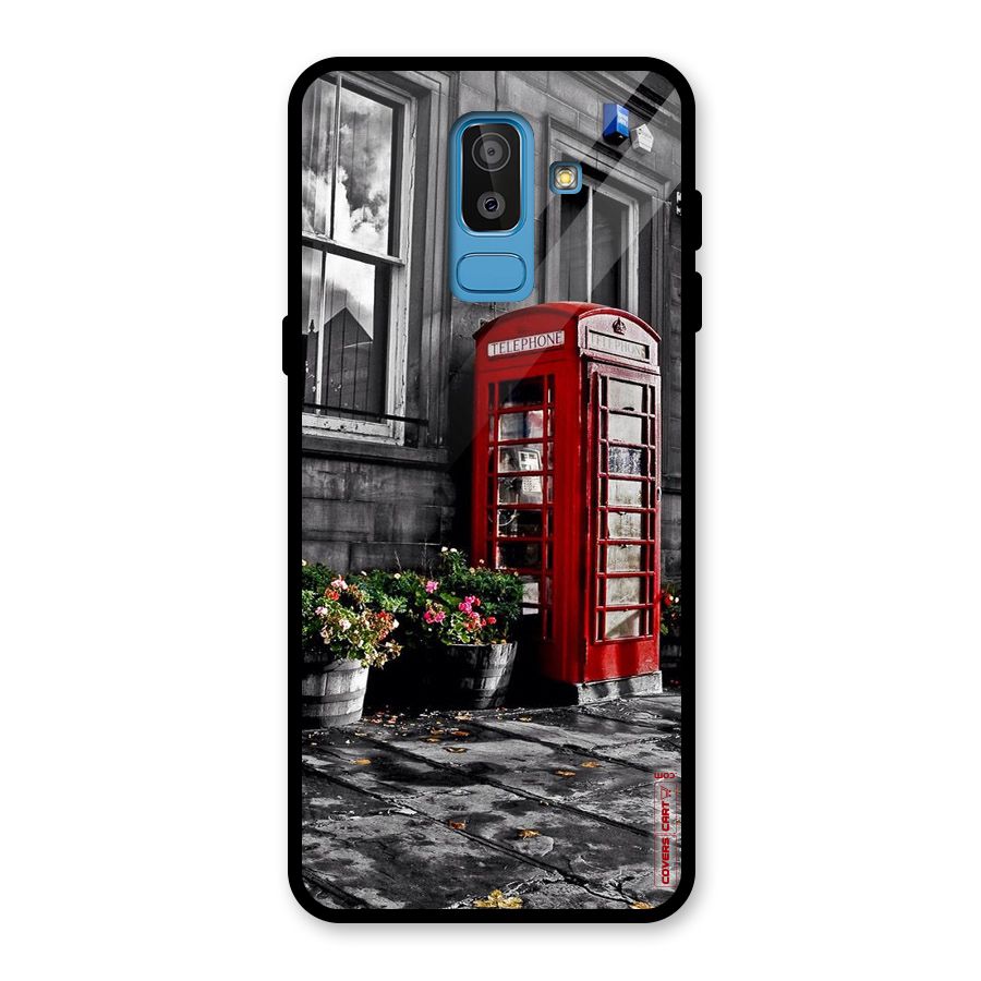 Flower And Booth Glass Back Case for Galaxy J8