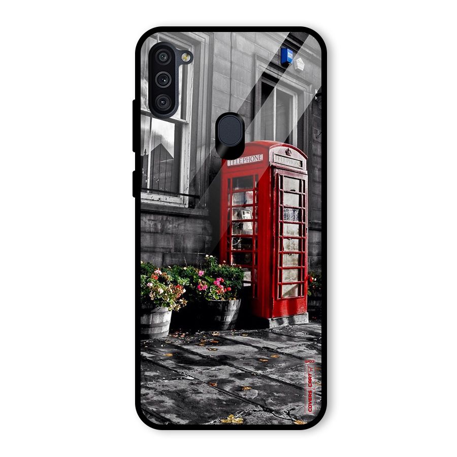 Flower And Booth Glass Back Case for Galaxy M11