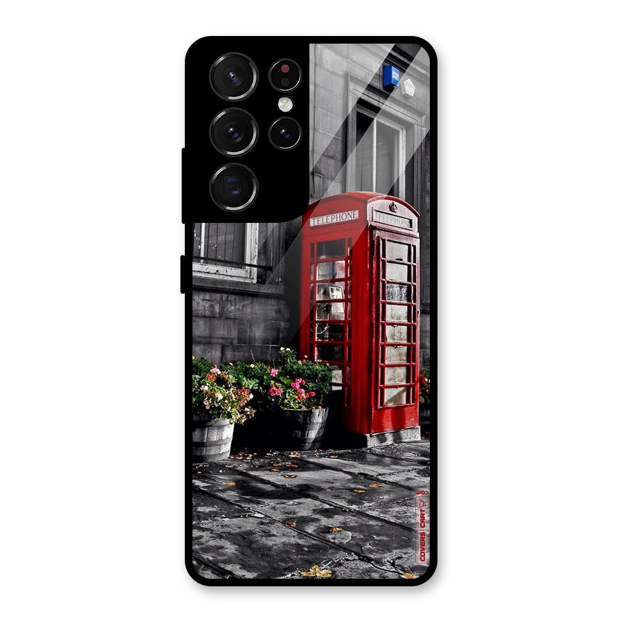Flower And Booth Glass Back Case for Galaxy S21 Ultra 5G