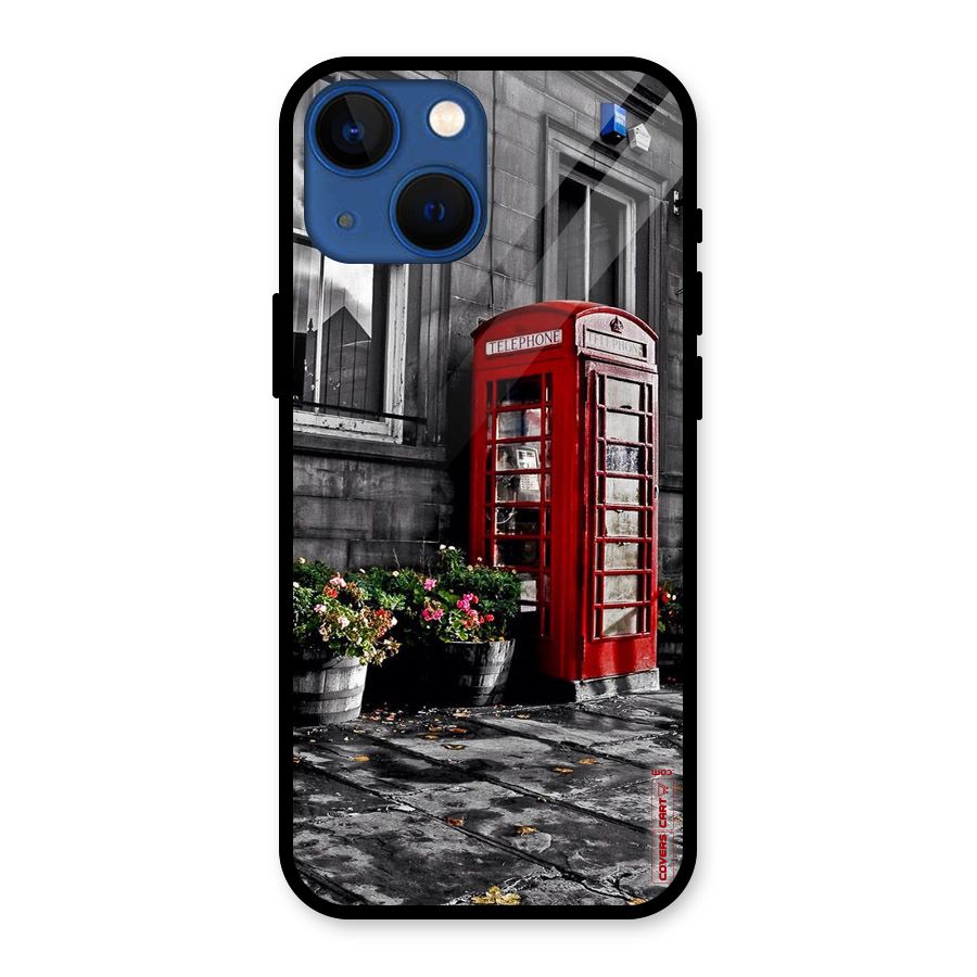 Flower And Booth Glass Back Case for iPhone 13 Mini