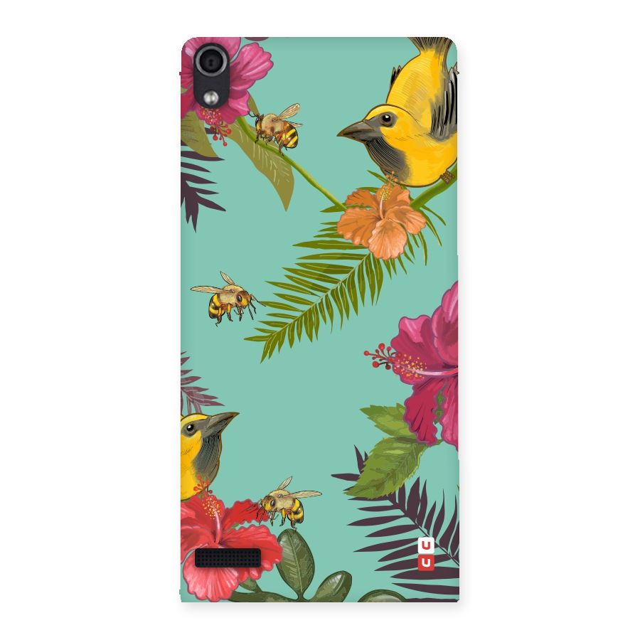 Flower Bird and Bee Back Case for Ascend P6