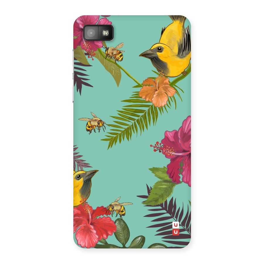 Flower Bird and Bee Back Case for Blackberry Z10