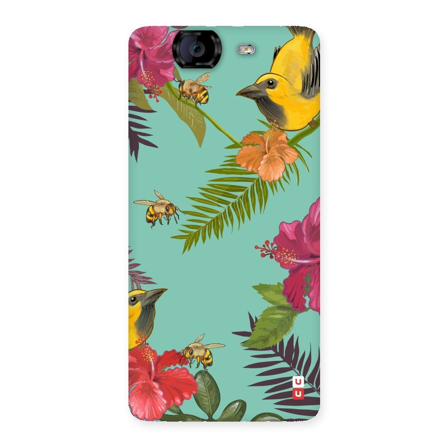 Flower Bird and Bee Back Case for Canvas Knight A350