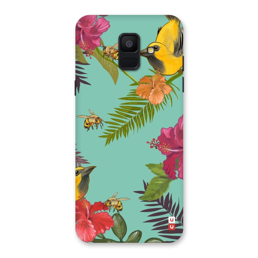 Flower Bird and Bee Back Case for Galaxy A6 (2018)