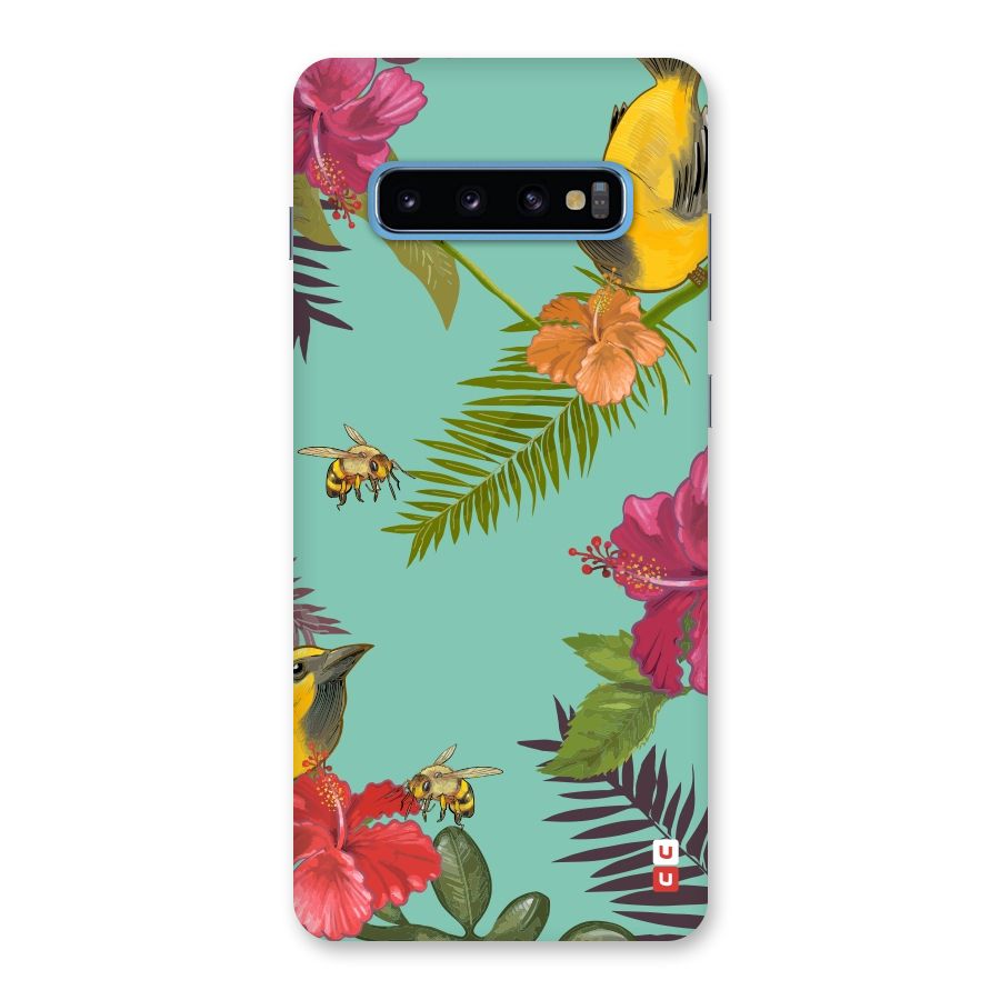 Flower Bird and Bee Back Case for Galaxy S10 Plus